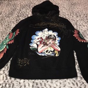 Ed hardy by Christian Audigier zip up hoodie